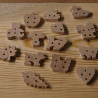 Raw wood buttons