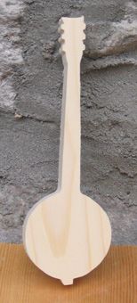 Solid wood banjo ht15cm handmade music decoration, musician gift, music