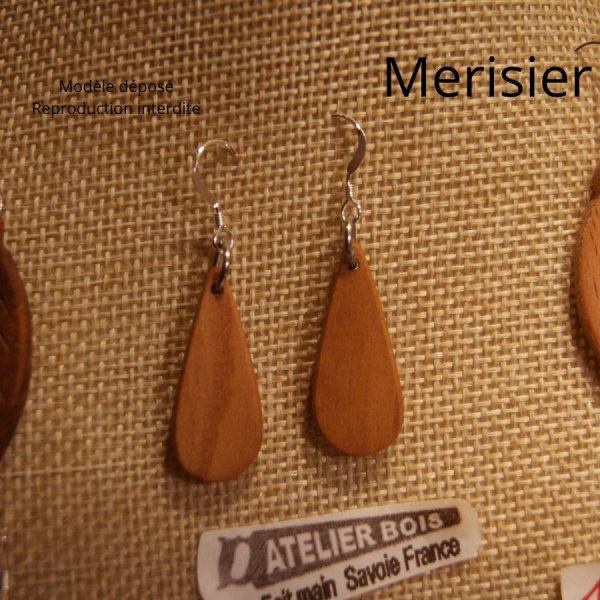 beechwood earrings ethical jewelry, nature jewelry waxed, handmade