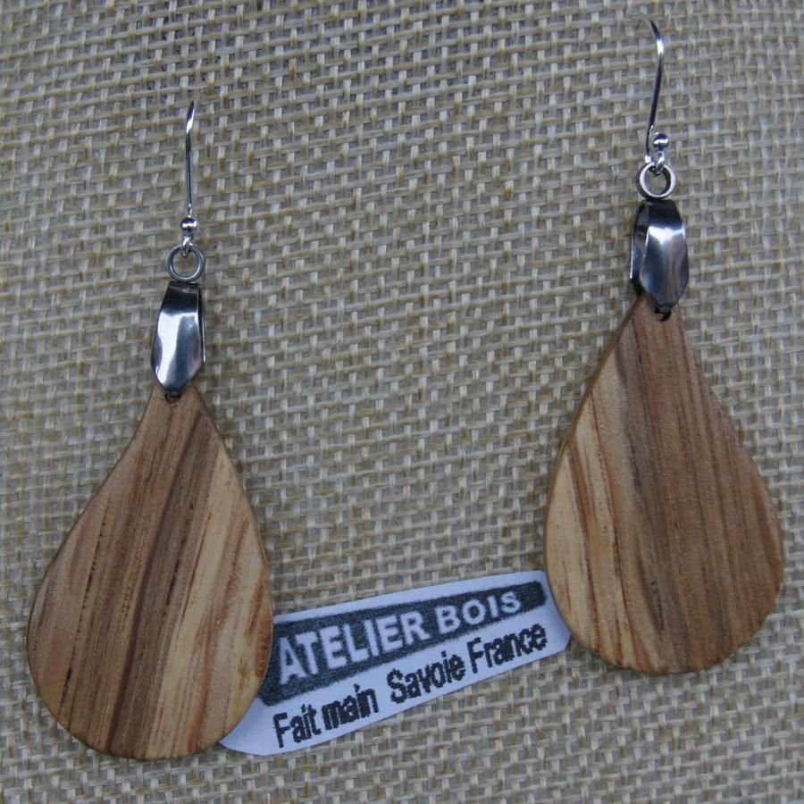 oak drop earrings, ethical wood jewelry, nature jewelry, handmade