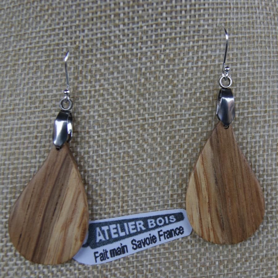 oak drop earrings, ethical wood jewelry, nature jewelry, handmade