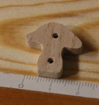 Button mushroom 22mm embellishment scrapbooking nature forest solid wood handmade