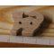 Button cat 25mm solid wood handmade embellishment scrapbooking pets