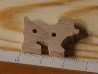 Button dog 25mm to decorate and sew, embellishment scrapbooking solid wood handmade