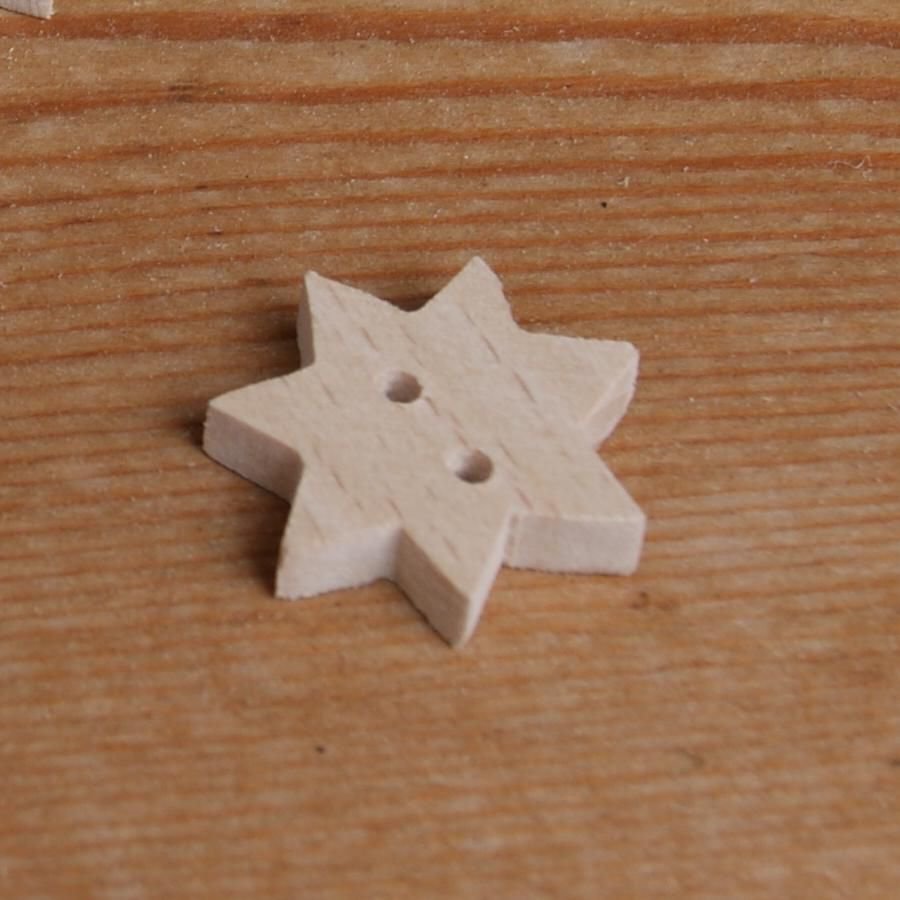 Button star 7 branches to decorate and sew embellishment scrap wood handmade