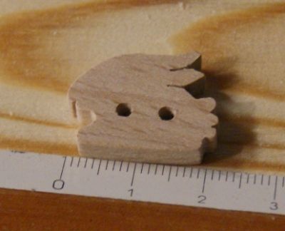 Button rabbit 22mm solid wood handmade 