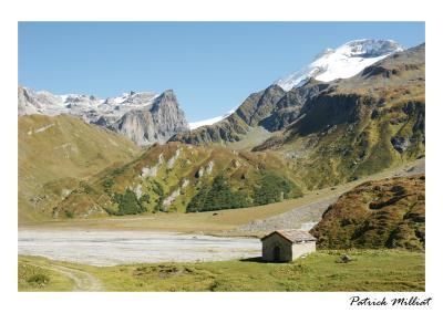 Postcard Gliere lake, Champagny en vanoise in summer