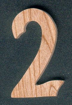 Number 2 in wood 5 cm marking