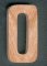 Number 0 in solid wood 5 cm cut manually
