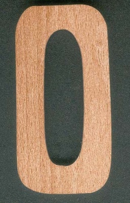 Number 0 in wood ht 10cm to glue