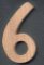 Number 6 ht 10cm solid beech wood handmade, marking clock