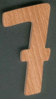 Number 7 ht 10cm wood marking