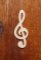 Solid wood treble clef ht 20 cm decoration music, table decoration, musician gift