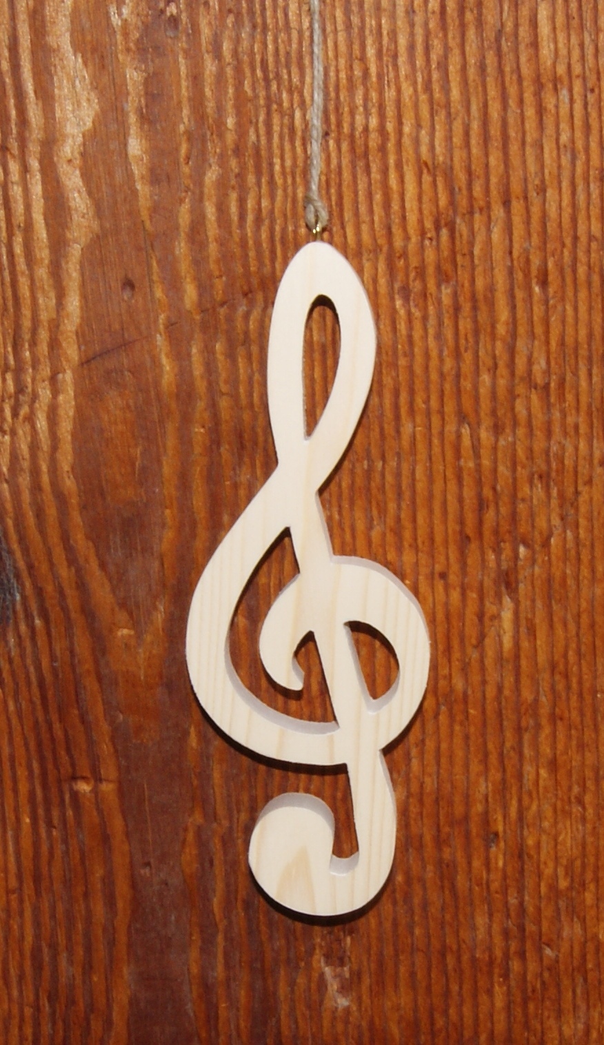 Solid wood treble clef ht 20 cm decoration music, table decoration, musician gift