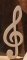 solid wood treble clef ht 15 cm musical decoration, musician gift, handmade