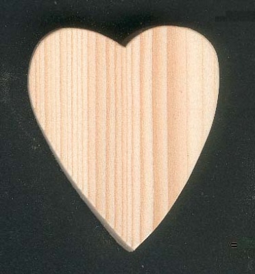 Solid wood heart 6 x 7.5 cm, with or without hanging peg, hand cut