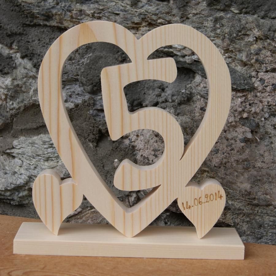 Wooden wedding heart, 5 years of marriage, original decorative gift, handmade, wooden wedding gift idea