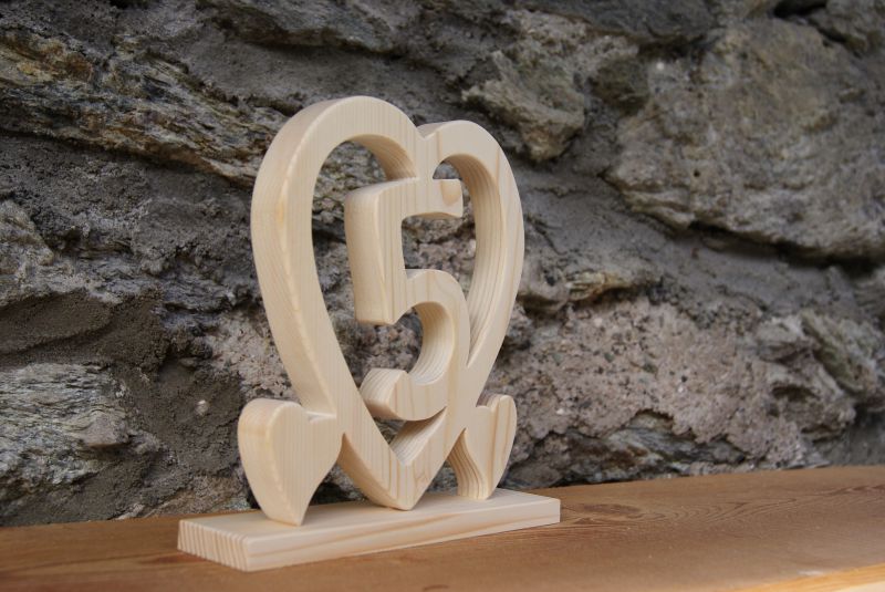 Wooden wedding heart, 5 years of marriage, original decorative gift, handmade, wooden wedding gift idea