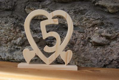 Wooden wedding heart, 5 years of marriage, original decorative gift, handmade, wooden wedding gift idea