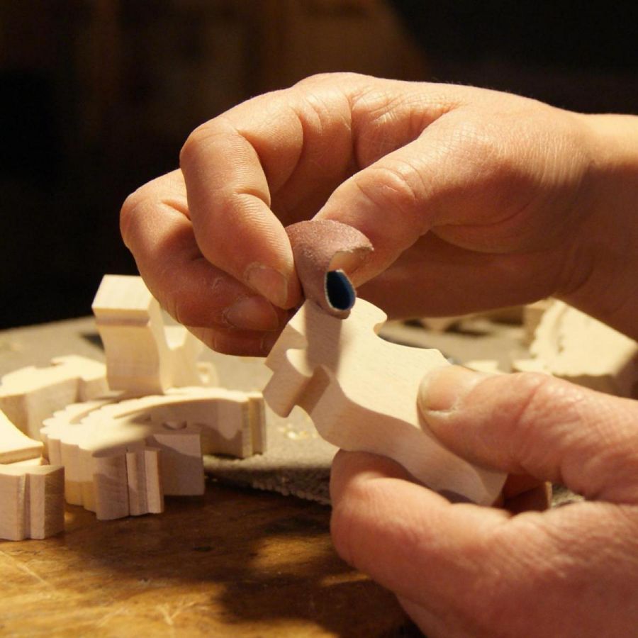 Christmas crib wooden puzzle to paint, 10 pieces handmade in solid maple