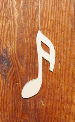 Double wooden eighth note 15cm, music note