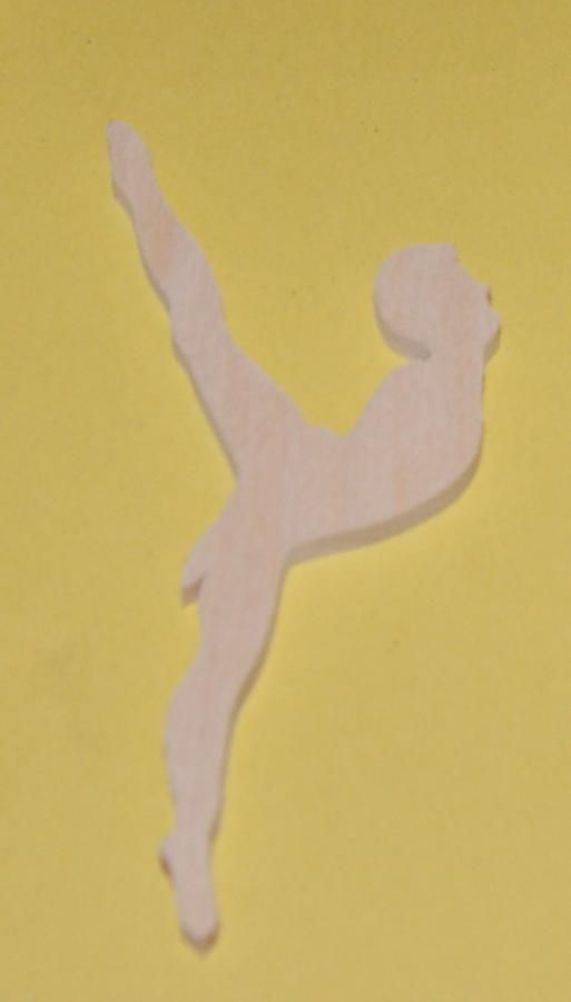 Dancer figurine 3mm solid wood handmade embellishment scrapbooking dance