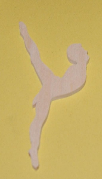Dancer figurine 3mm solid wood handmade embellishment scrapbooking dance