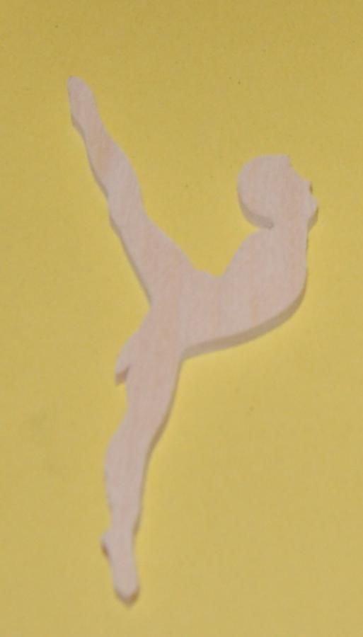 Dancer figurine 3mm solid wood handmade embellishment scrapbooking dance