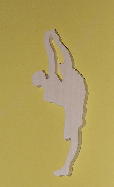 Dancer figurine 3mm solid wood handmade embellishment scrapbooking dance