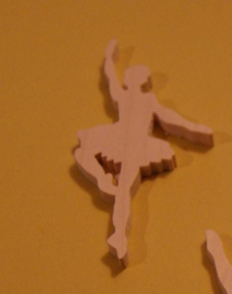Dancer figurine 3mm solid wood handmade embellishment scrapbooking dance