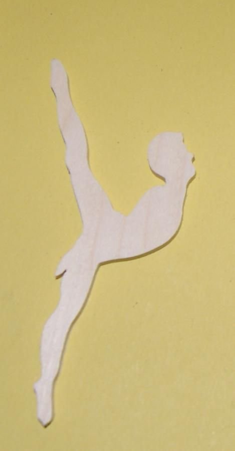 Dancer figurine 3mm solid wood handmade embellishment scrapbooking dance