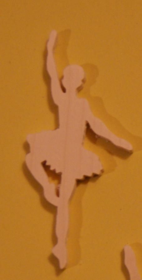 Dancer figurine 3mm solid wood handmade embellishment scrapbooking dance