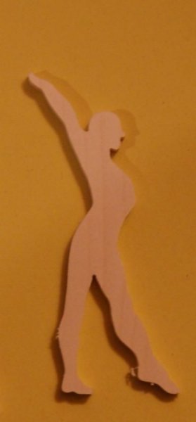 Dancer figurine 3mm solid wood handmade embellishment scrapbooking dance