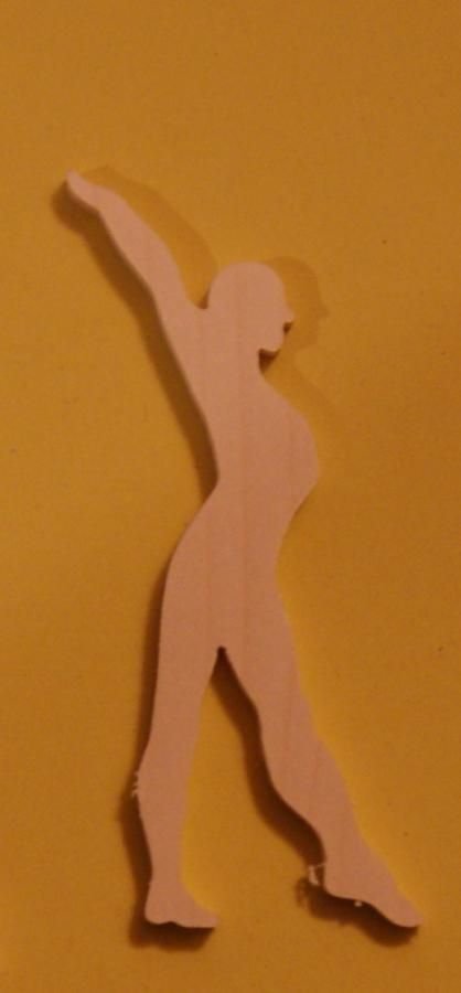 Dancer figurine 3mm solid wood handmade embellishment scrapbooking dance