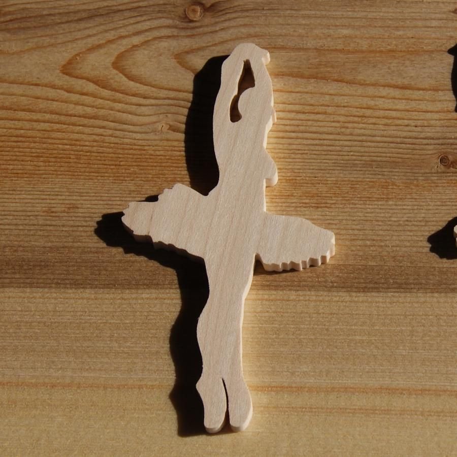 Dancer figurine 3mm solid wood handmade embellishment scrapbooking dance