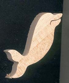 Miniature dolphin figurine 3.5 x 3.7 cm in wood, handmade