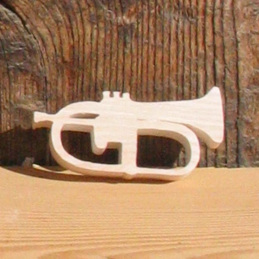 Miniature Bugle figurine in solid wood, handmade