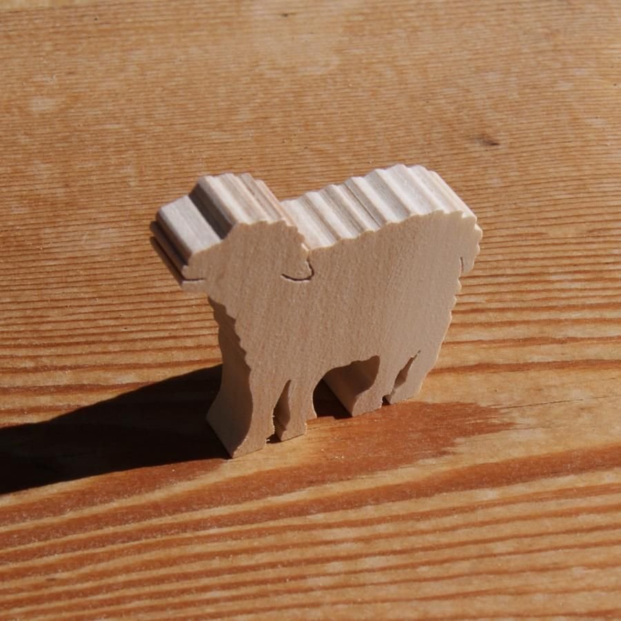 Miniature sheep, lamb, ewe wooden figurine to decorate