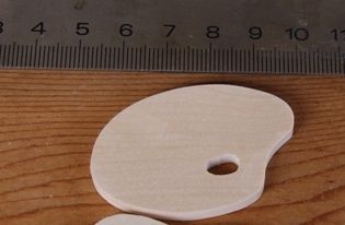 miniature figurine painter's palette in solid maple wood thickness: 3mm to decorate, to glue embellishment scrap handmade
