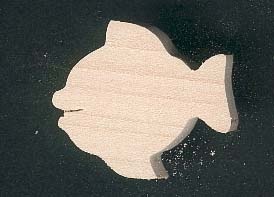 Wooden fish figurine 2.5 x 3 cm, handmade, to paint