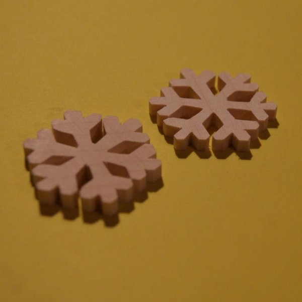 6 branches snowflake, Christmas decoration, to decorate, solid wood maple