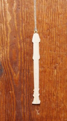 Wooden recorder 15cm, handmade, decoration, flutist gift