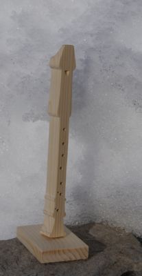 recorder mounted on a base for wedding music decoration, handmade wood