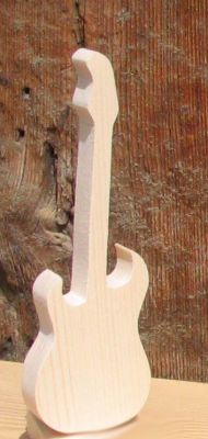 Wooden electric guitar ht 20cm music decoration, musician gift, handmade