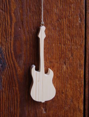 Wooden electric guitar 15cm, musical decoration