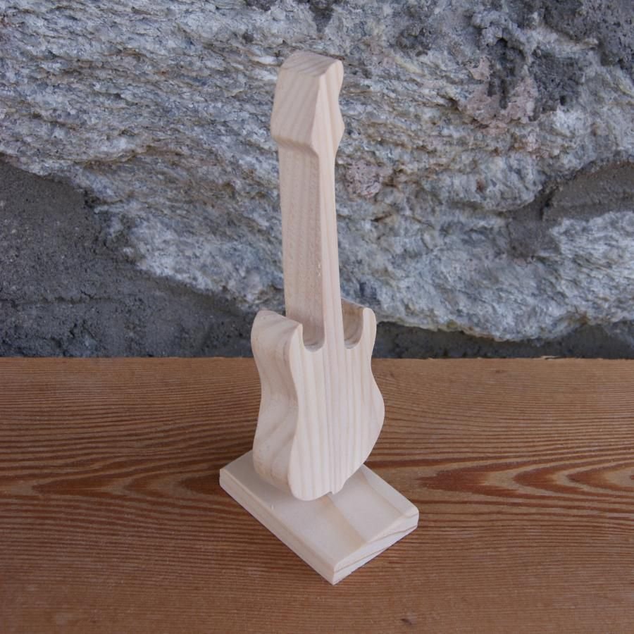 electric guitar mounted on a 15cm high base, handmade solid wood, wedding table decoration