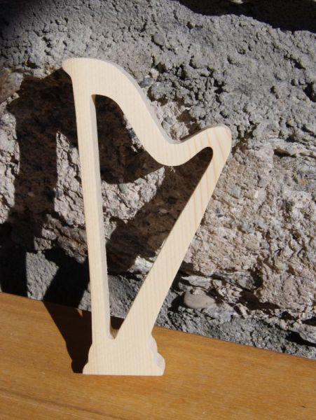 harpe en bois ht 20 cm fait main, cadeau musicien harpiste, décoration musicale, table mariage anniversaire