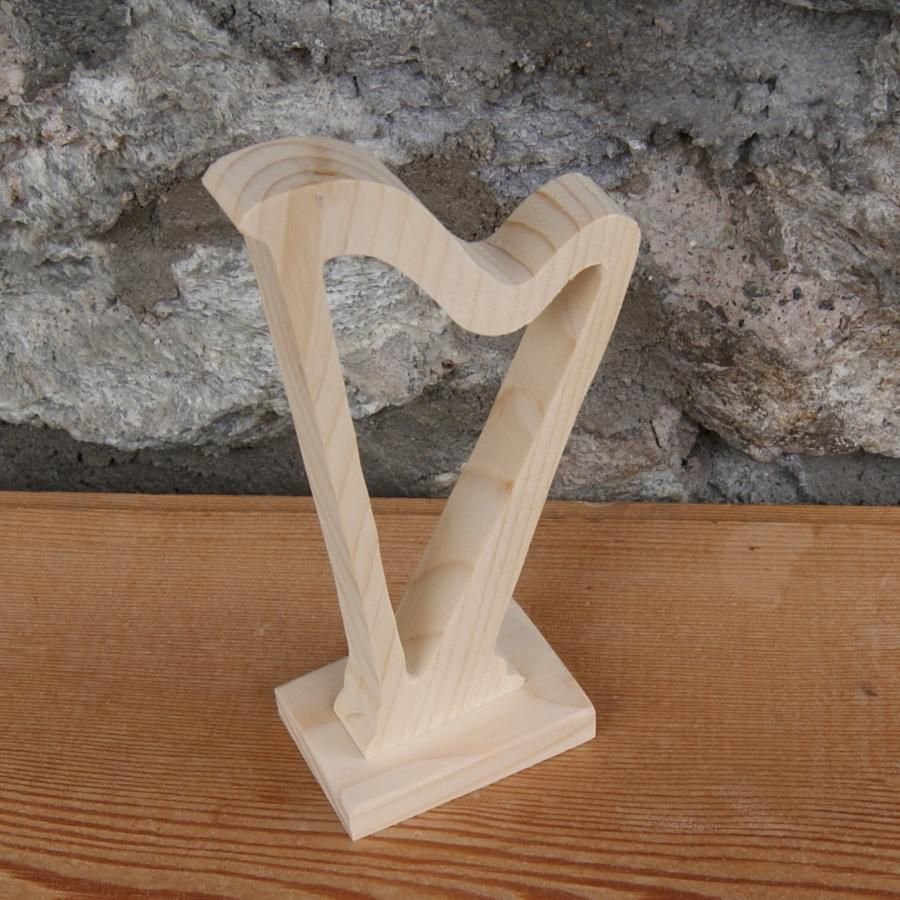 harp mounted on base wedding decoration centerpiece music handmade solid wood harpist gift