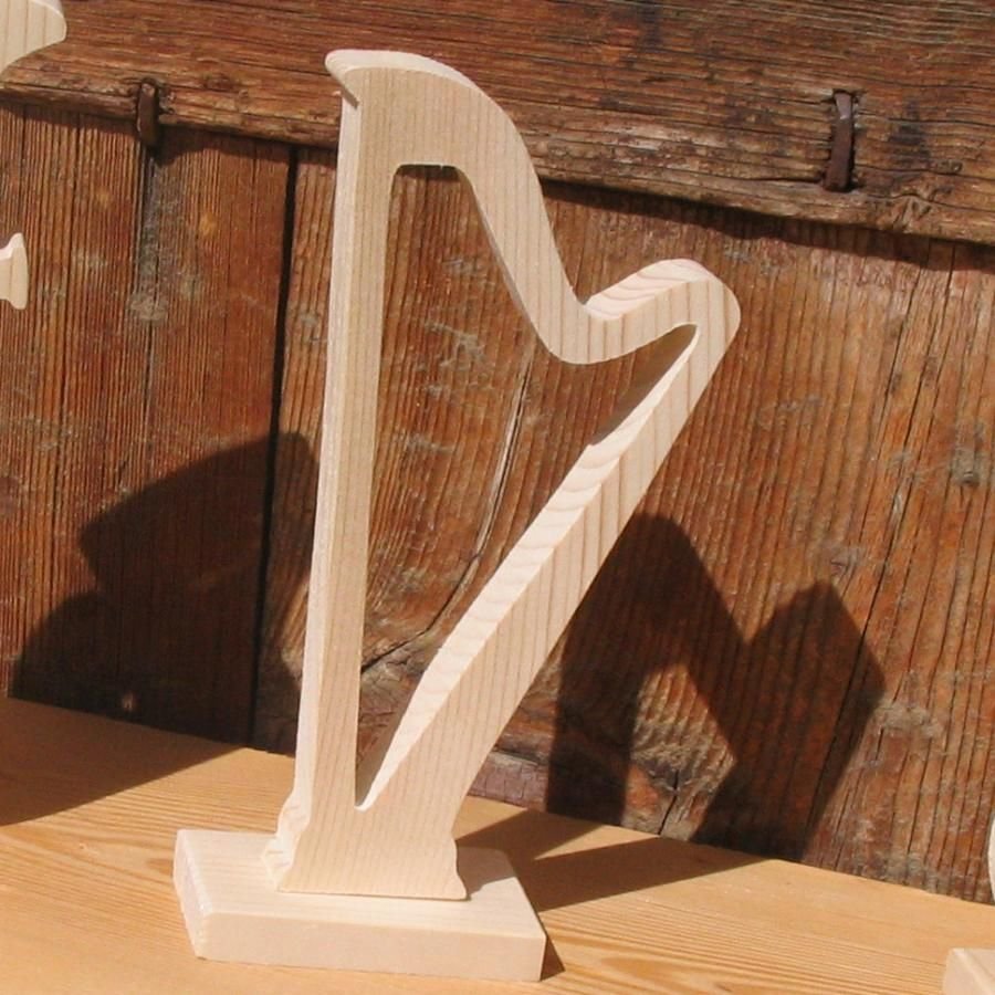 harp mounted on base wedding decoration centerpiece music handmade solid wood harpist gift