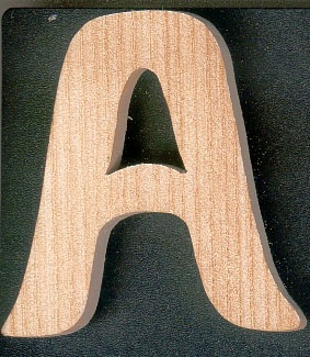 Wooden letter A to paint and glue